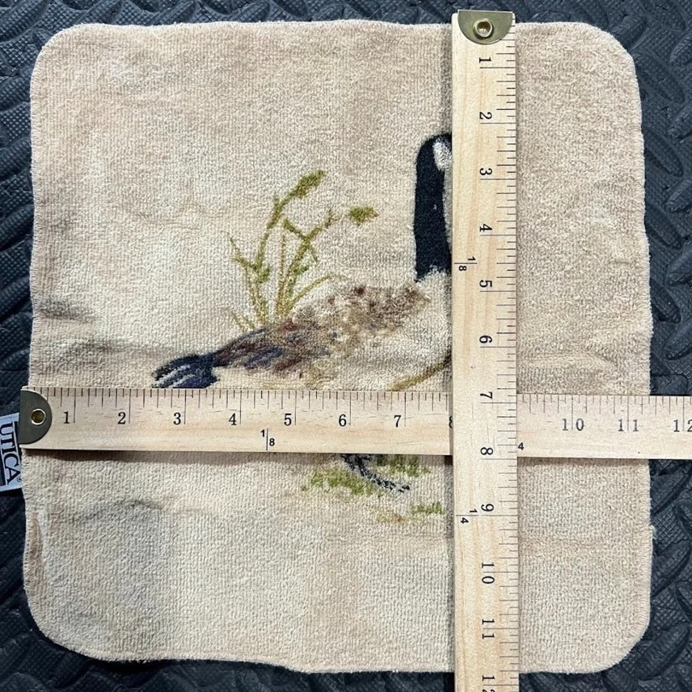 Vintage Utica Canadian Goose Towel Set 3 Pc Bath Hand Washcloth 80s Retro Cabin